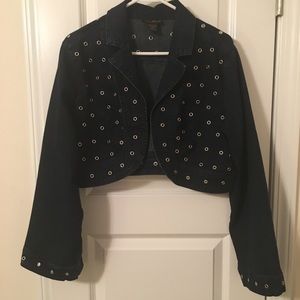 Ashley Stewart Blue Crop Denim Jacket